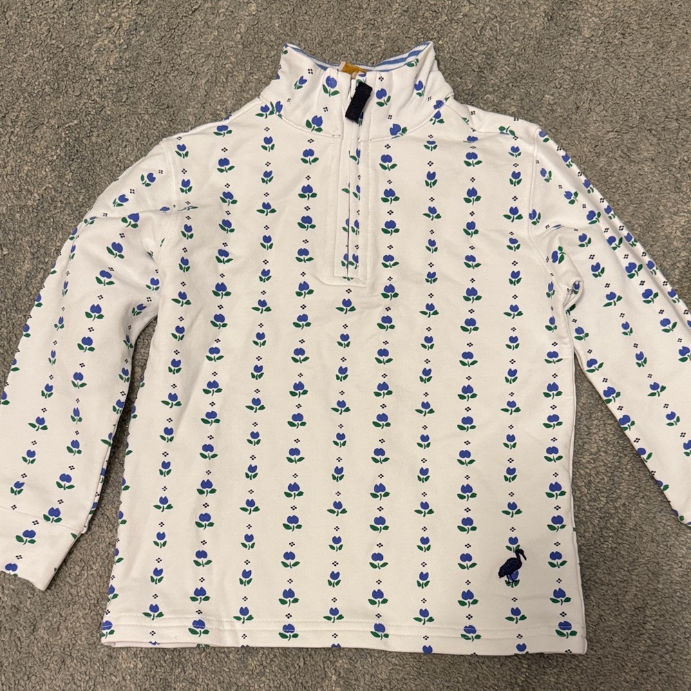The Beaufort Bonnet Company never worn  White and Blue Floral Sweatshirt